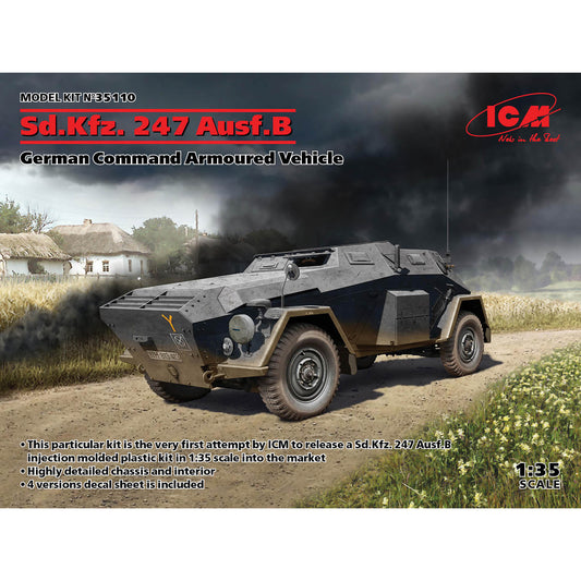 ICM 35110 Scale model kit 1:35 Sd.Kfz 247 Ausf.B German Command Armoured Vehicle
