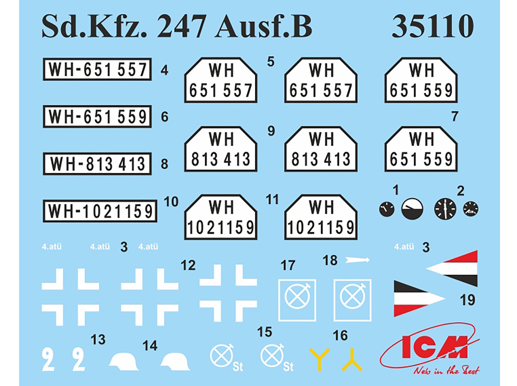 ICM 35110 Scale model kit 1:35 Sd.Kfz 247 Ausf.B German Command Armoured Vehicle