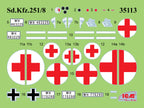 Krankenpanzerwagen Sd.Kfz.251/8 Ausf.A WWII Ambulance Personnel 1:35 ICM35114