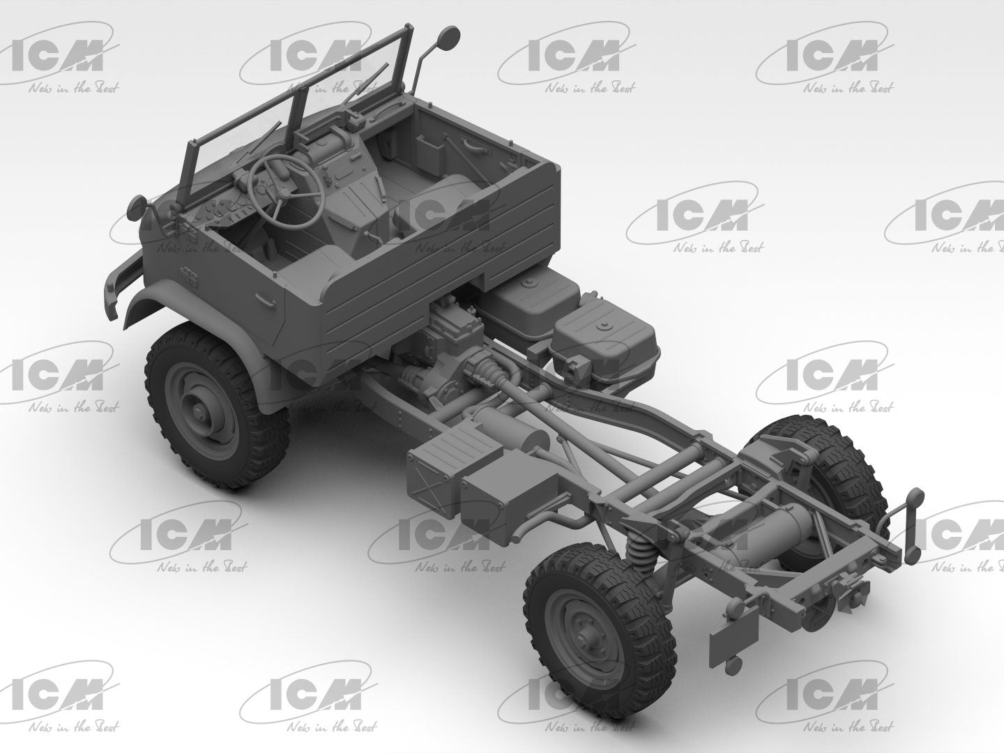 ICM 35135 Plastic model kit car Scale 1:35 Unimog S, German Military Truck