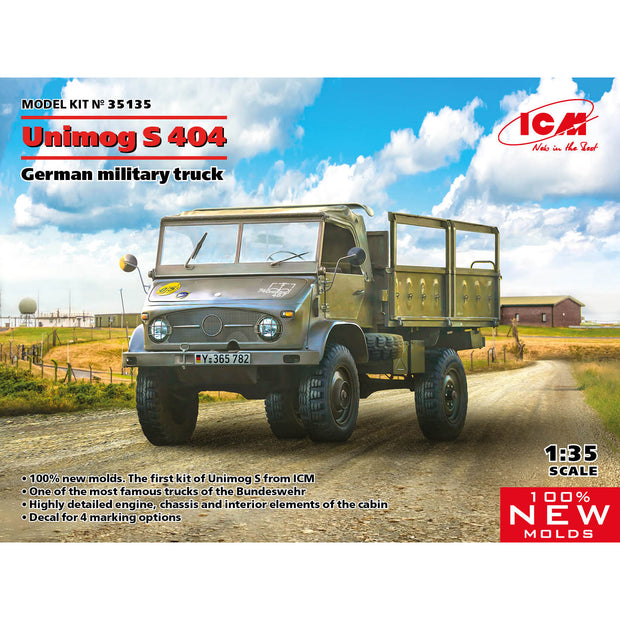 ICM 35135 Plastic model kit car Scale 1:35 Unimog S, German Military Truck