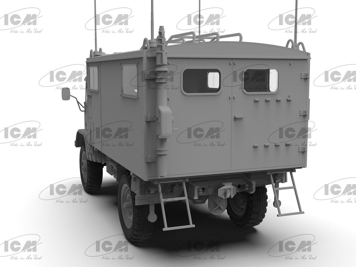 ICM 35137 Scale 1:35 Unimog S 404 German Military Radio Truck Plastic model kit