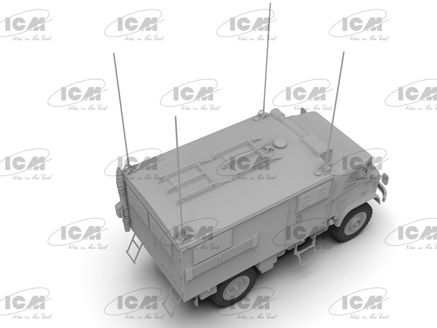 ICM 35137 Scale 1:35 Unimog S 404 German Military Radio Truck Plastic model kit