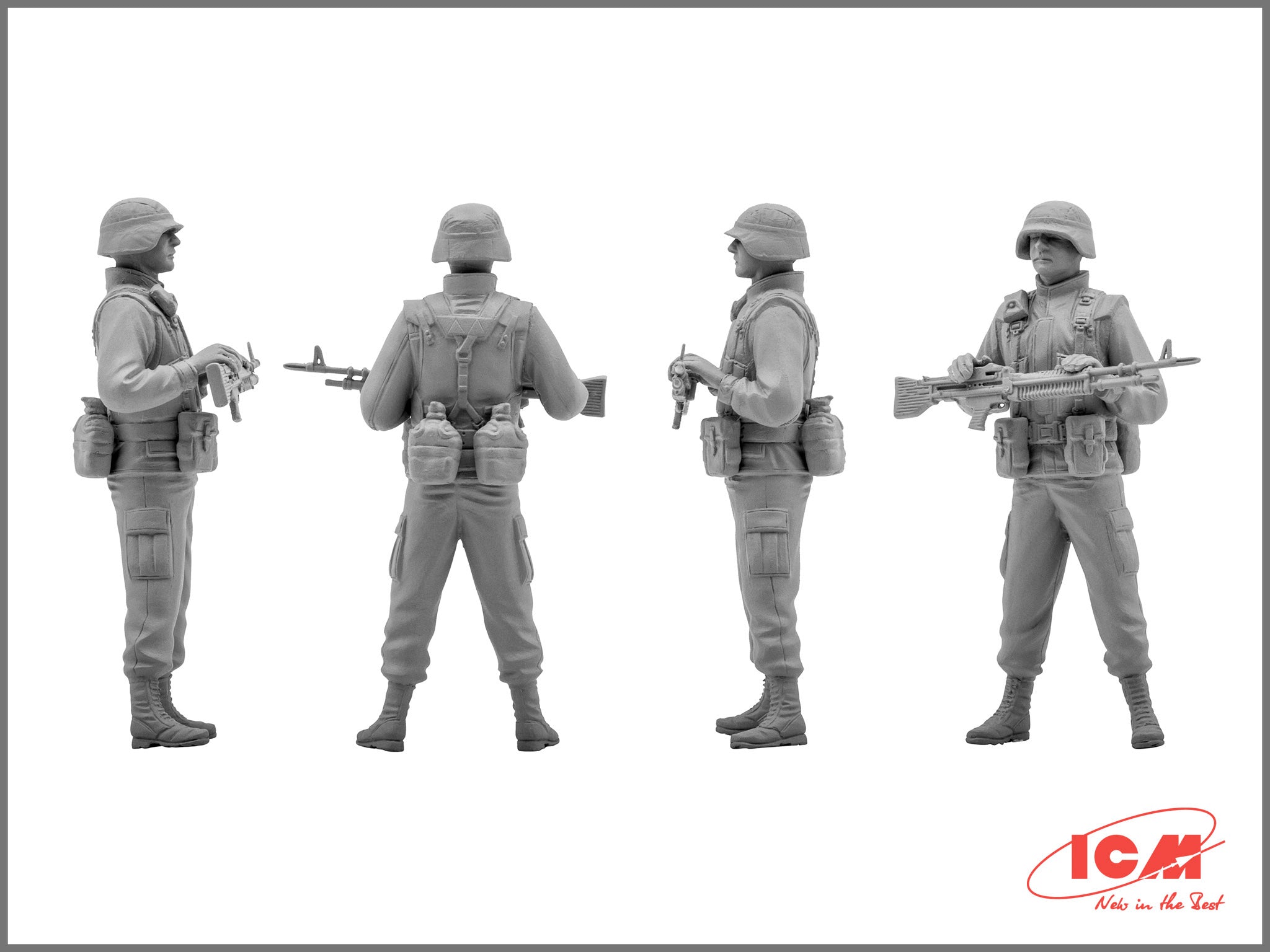 US Elite Forces in Iraq
4 figures – 4 soldiers Scale 1:35 ICM35201 Plastic Model Figures Kit