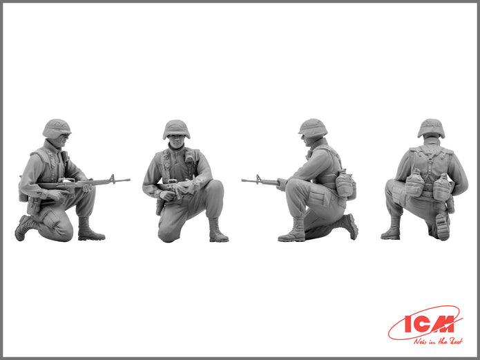 US Elite Forces in Iraq
4 figures – 4 soldiers Scale 1:35 ICM35201 Plastic Model Figures Kit
