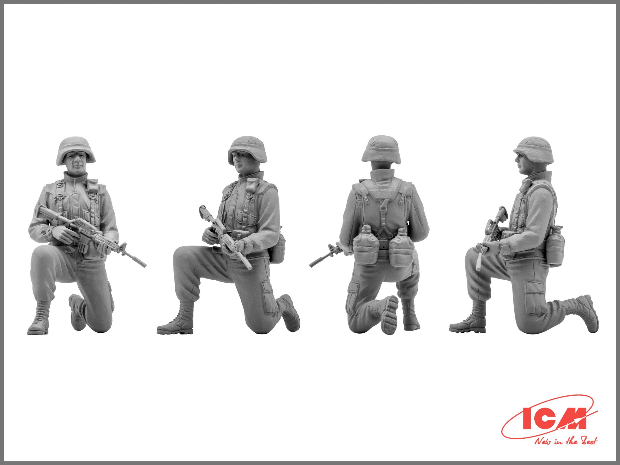 US Elite Forces in Iraq
4 figures – 4 soldiers Scale 1:35 ICM35201 Plastic Model Figures Kit