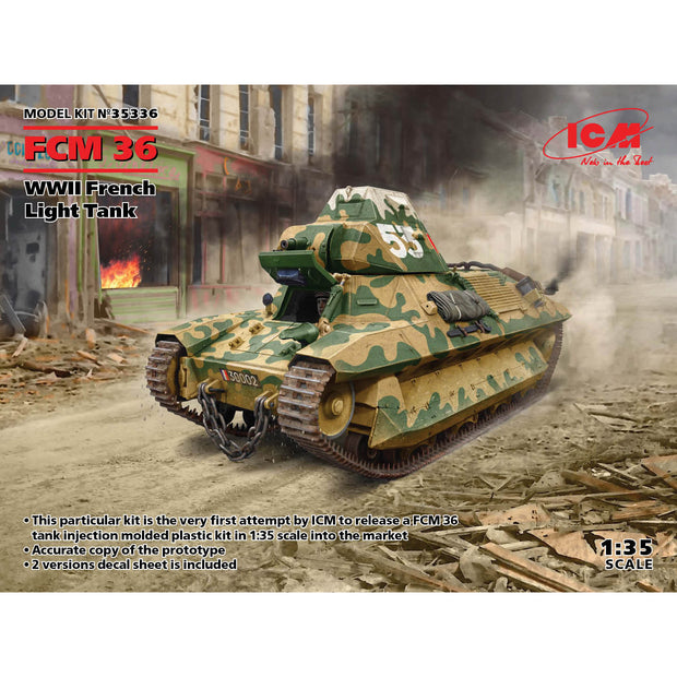 ICM 35336 Plastic model Tank kit Scale 1:35 FCM 36, WWII French Light Tank