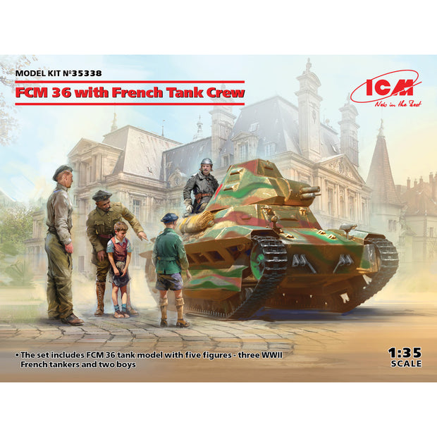 ICM 35338 Plastic model Tank kit 1:35 FCM 36 with French Tank Crew kits model