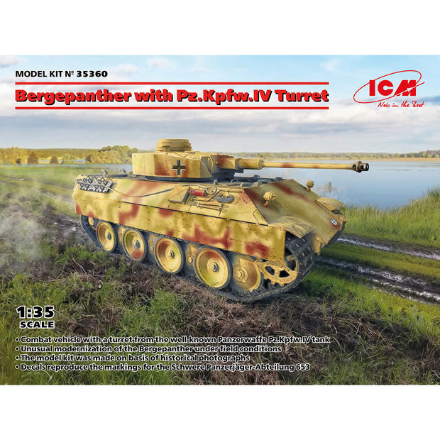 Bergepanther with Pz.Kpfw.IV Turret Plastic Model Kit Tank Scale 1:35 ICM 35360