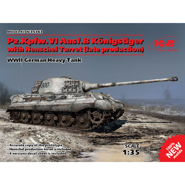 ICM 35363 Scale model kit 1:35 Pz.Kpfw.VI Ausf.B King Tiger with Henschel turret