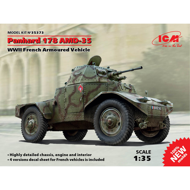 ICM 35373 Plastic model kit 1:35 Panhard 178 AMD-35 WWII French armoured vehicle