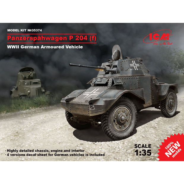 ICM 35374 Scale model kit 1:35 Panzerspahwagen P 204 (f), WWII German Armoured