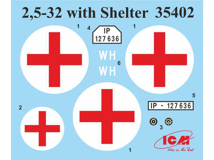 ICM 35402 Plastic model kit Scale 1:35 Typ 2,5-32 shelter, WWII German ambulance