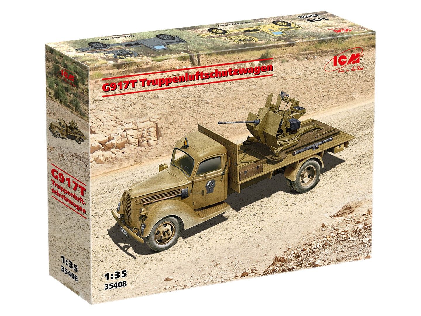 G917T Truppenluftschutzwagen Scale 1:35 ICM35408 Plastic Model Truck Kit