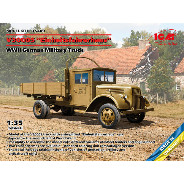 ICM 35409 Plastic model kit 1:35 V3000S ‘Einheitsfahrerhaus’ WWII German Truck