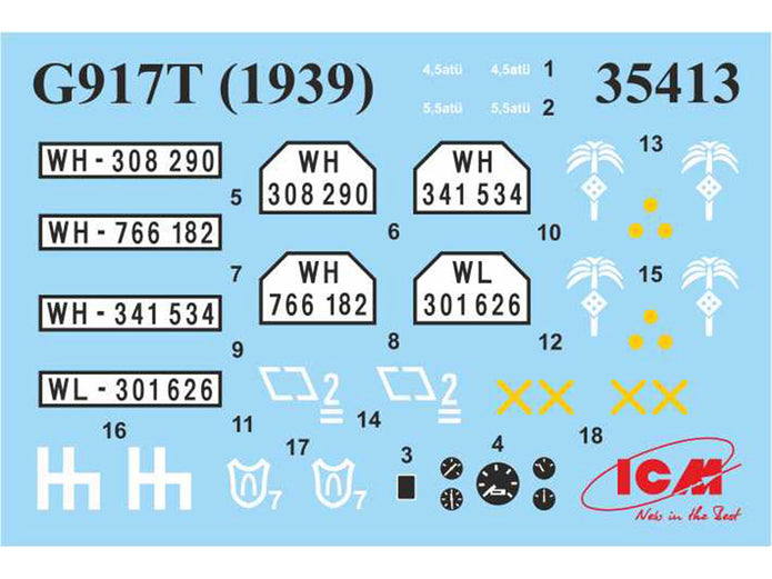 ICM 35413 Plastic model truck kit Scale 1:35 G917T (1939 production) German army