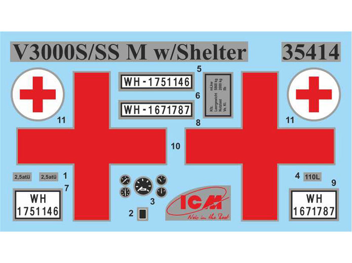 ICM 35414 Scale model 1:35 V3000S/SS M Maultier with shelter, German ambulance