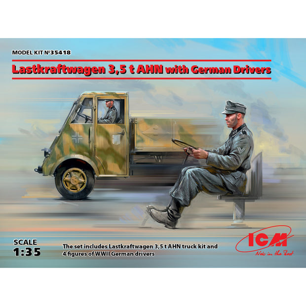 ICM 35418 Plastic model kit 1:35 Lastkraftwagen 3,5 t AHN with German Drivers