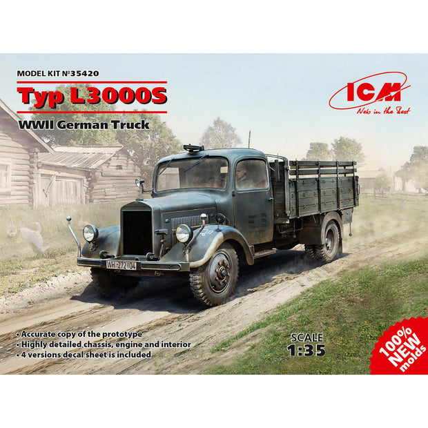 ICM 35420 Plastic model Truck kit Scale 1:35 WWII German Truck Typ L3000S