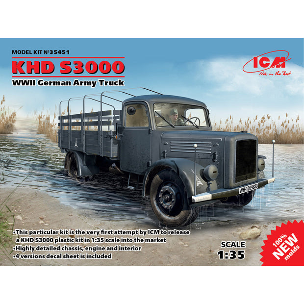 ICM 35451 Plastic model car kit Scale 1:35 KHD S3000, WWII German Army Truck