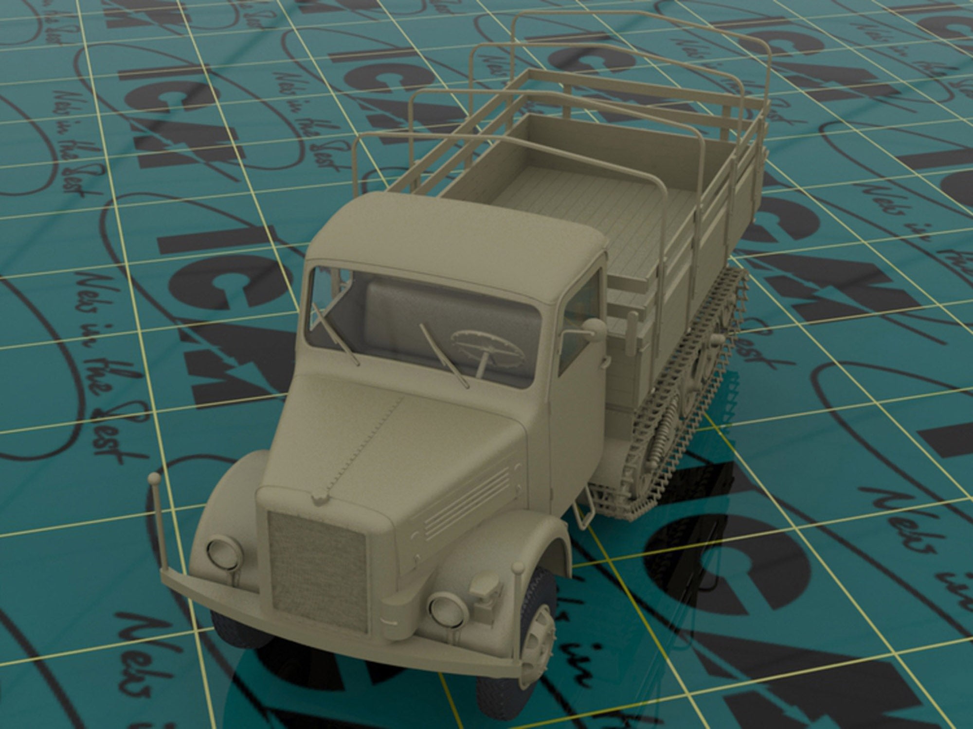 ICM 35453 model kit 1:35 WWII German Semi-Tracked Truck KHD S3000/SS M Maultier