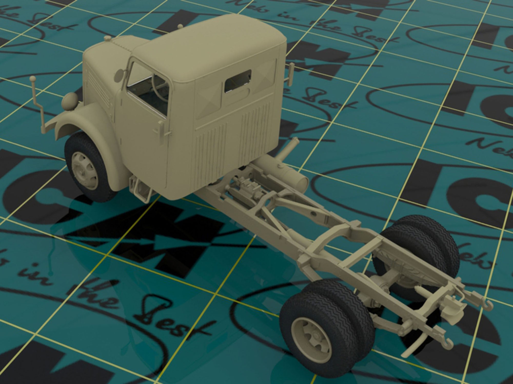 ICM 35454 Plastic model truck kit Scale 1:35 KHD A3000, German truck, WWII