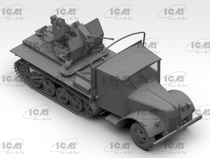 Sd.Kfz.3b with Flak 38 Truppenluftschutzwagen Scale 1:35 ICM35455 Plastic Model Truck Kit