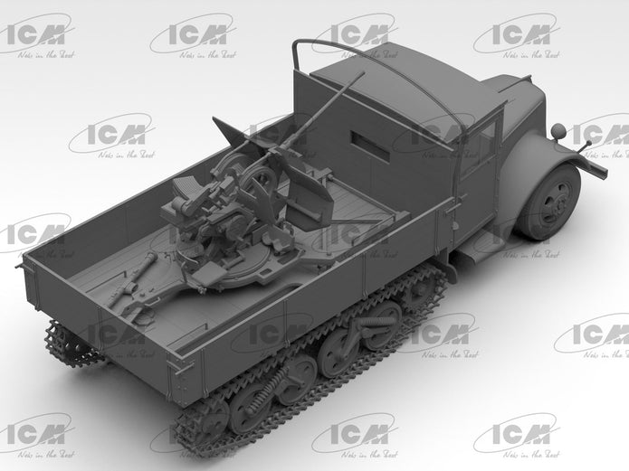 Sd.Kfz.3b with Flak 38 Truppenluftschutzwagen Scale 1:35 ICM35455 Plastic Model Truck Kit