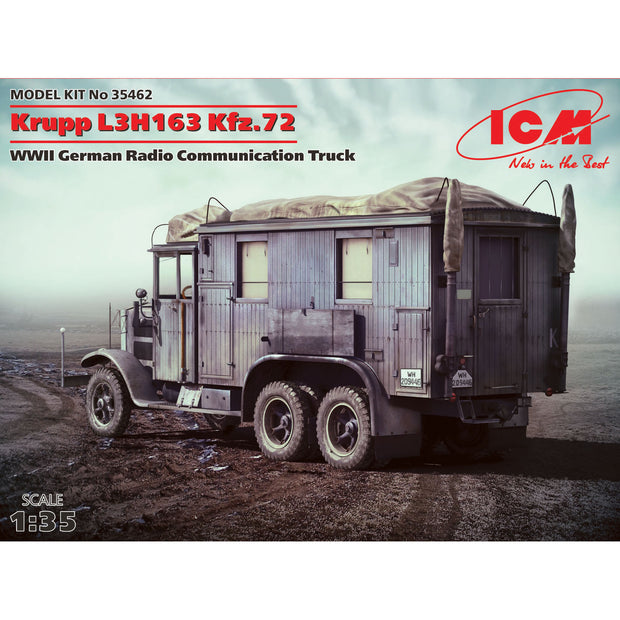 ICM 35462 Scale model kit car 1:35 Krupp L3H163 Kfz.72 WWII German radio truck