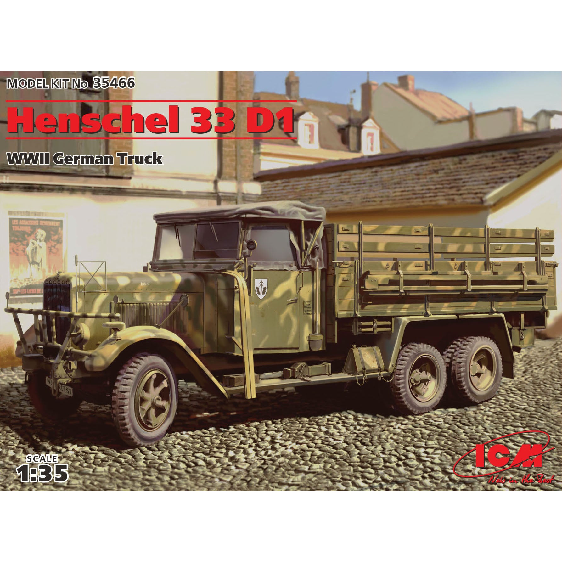 ICM 35466 Plastic model kit Scale 1:35 Henschel 33D1 WWII German army truck