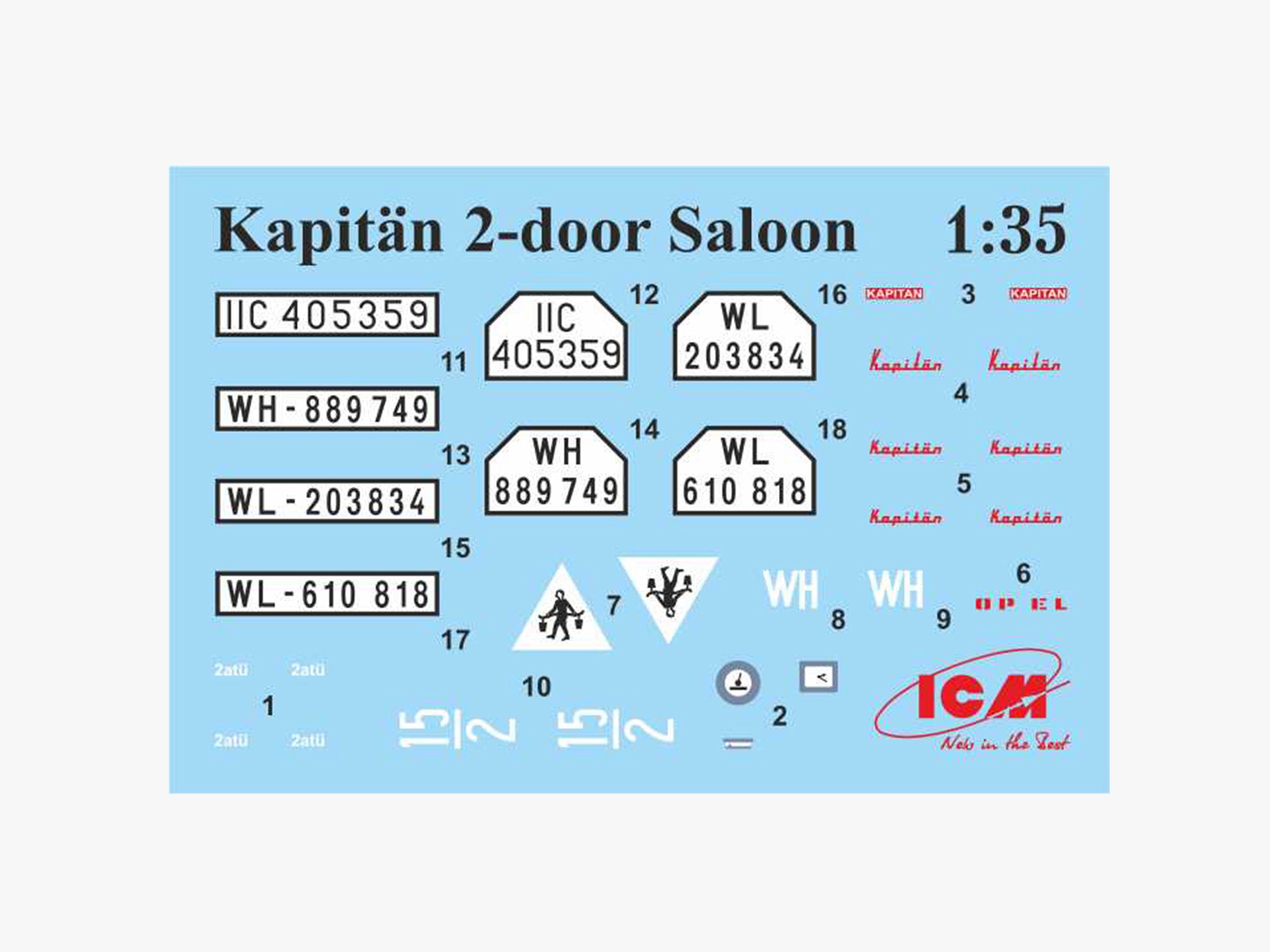 ICM35476 Plastic model kit Scale 1:35 Kapitan 2door saloon WWII German staff car