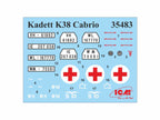 ICM 35483 Scale model kit 1:35 Kadett K38 Cabriolimousine, WWII German Staff Car