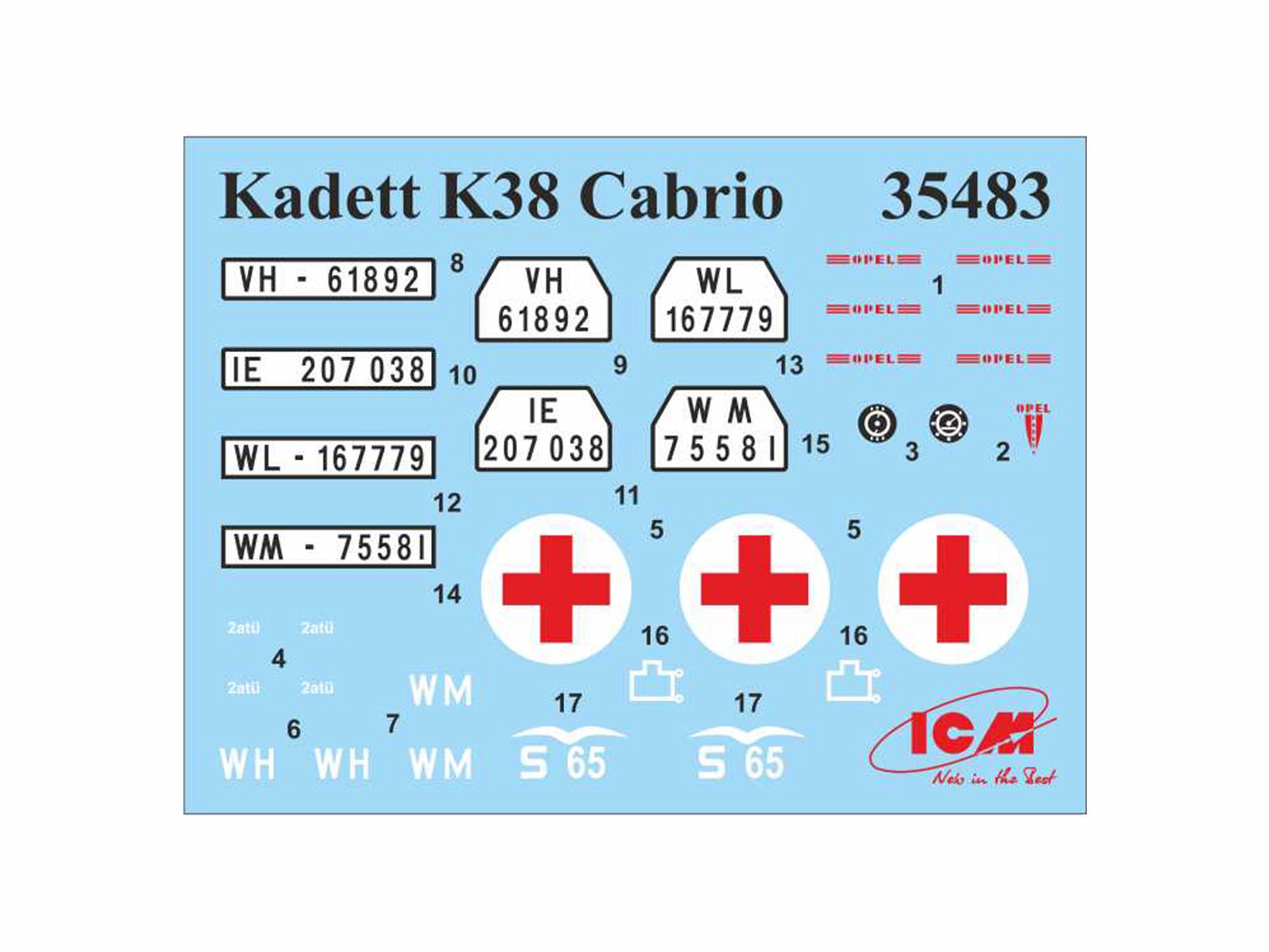 ICM 35483 Scale model kit 1:35 Kadett K38 Cabriolimousine, WWII German Staff Car