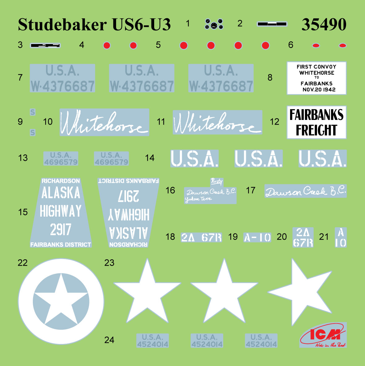 Studebaker US6-U3 US military truck Scale 1:35 ICM 35490 - Plastic Model Kit