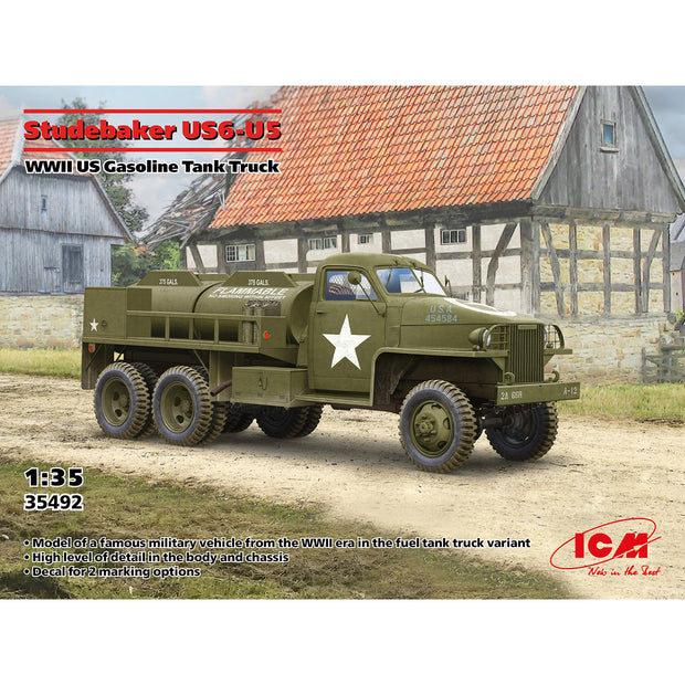 Studebaker US6-U5. WWII US Gasoline Tank Truk Plastic Model Kit 1:35 ICM 35492