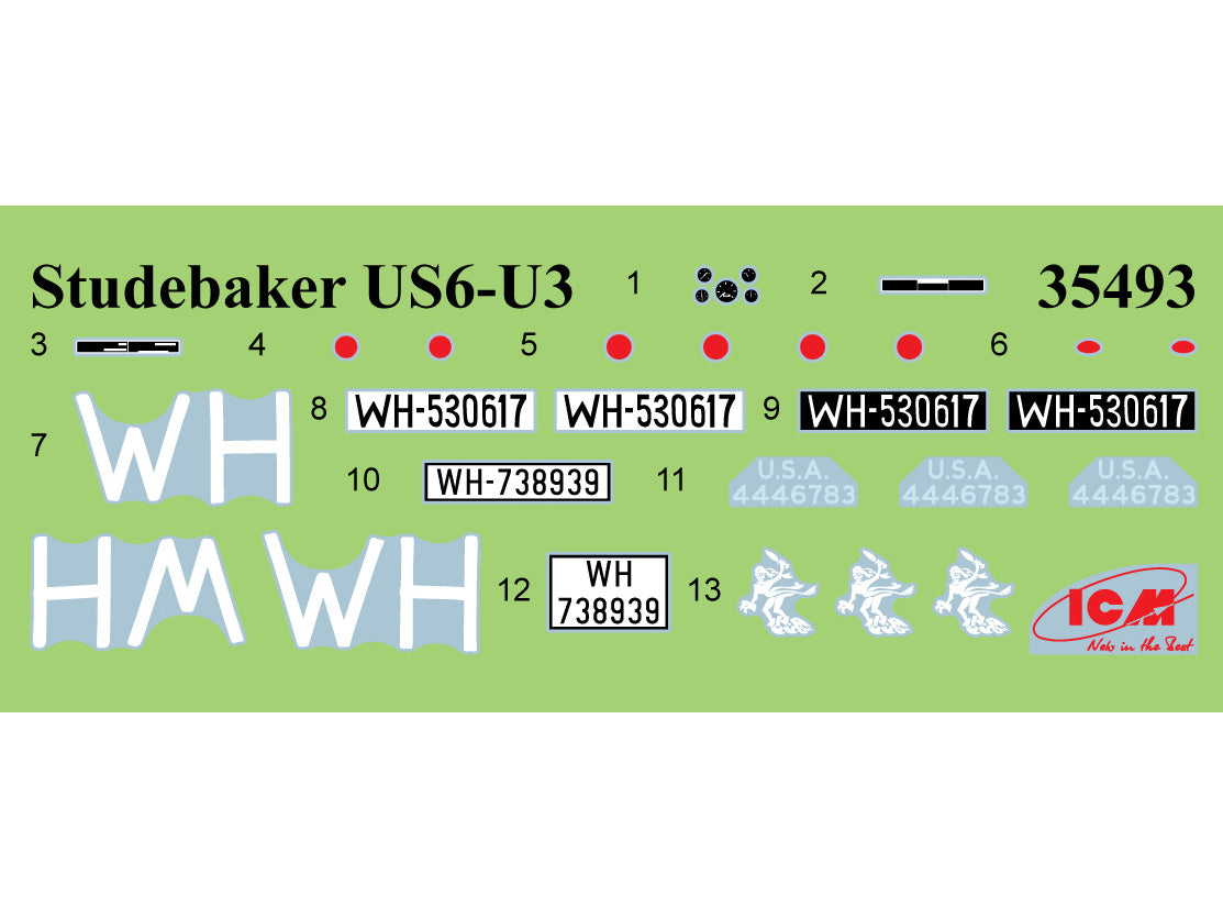 Studebaker US6-U3 in German Service Scale 1:35 ICM35493 Plastic Model Truck Kit