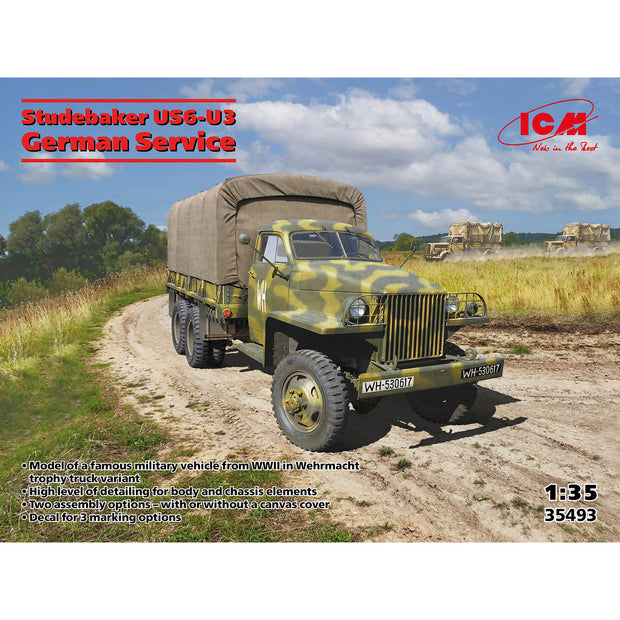 Studebaker US6-U3 in German Service Scale 1:35 ICM35493 Plastic Model Truck Kit