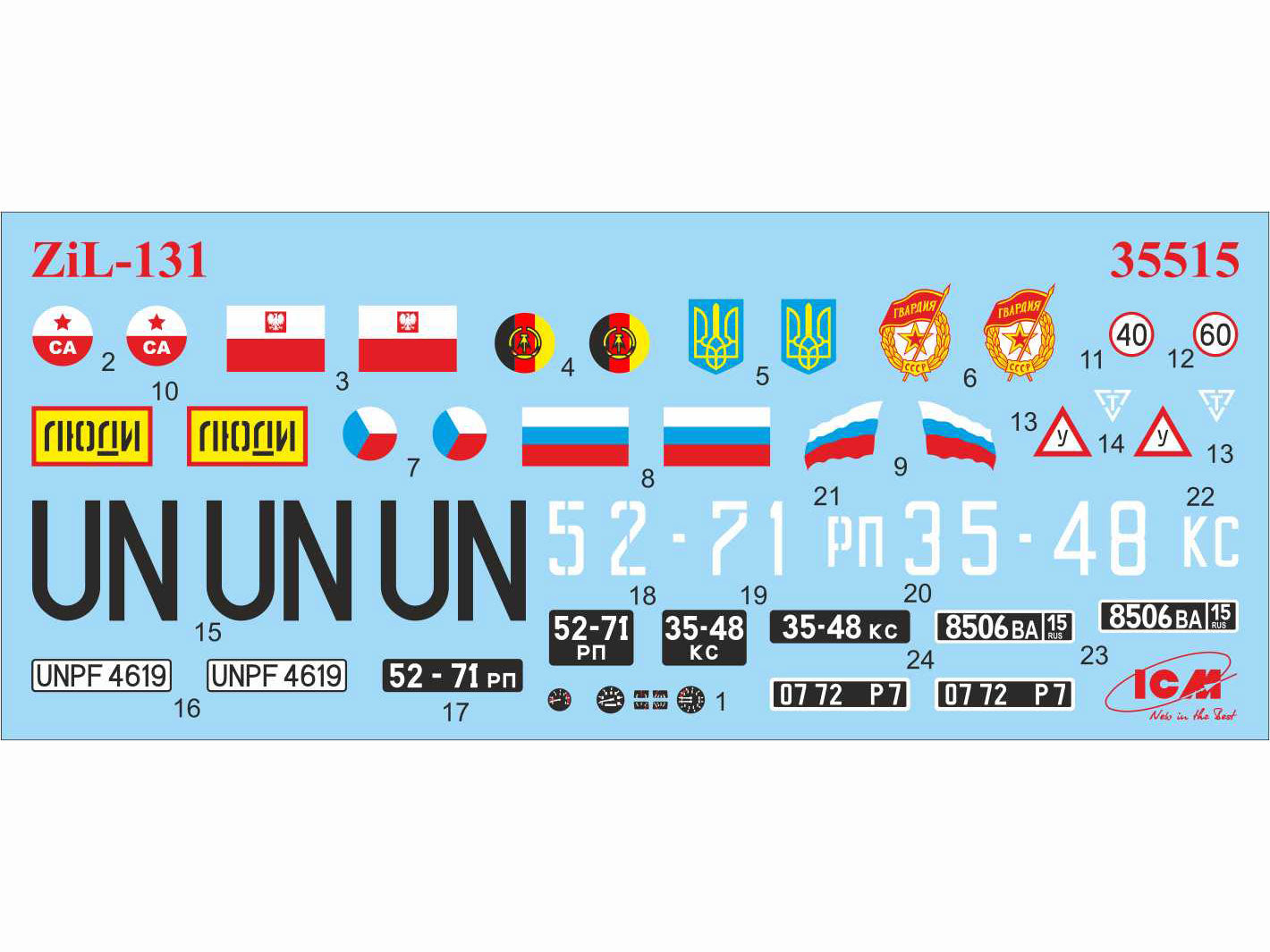 ICM 35515 Plastic model car kit Scale 1:35 ZiL-131, Soviet Army Truck kits model