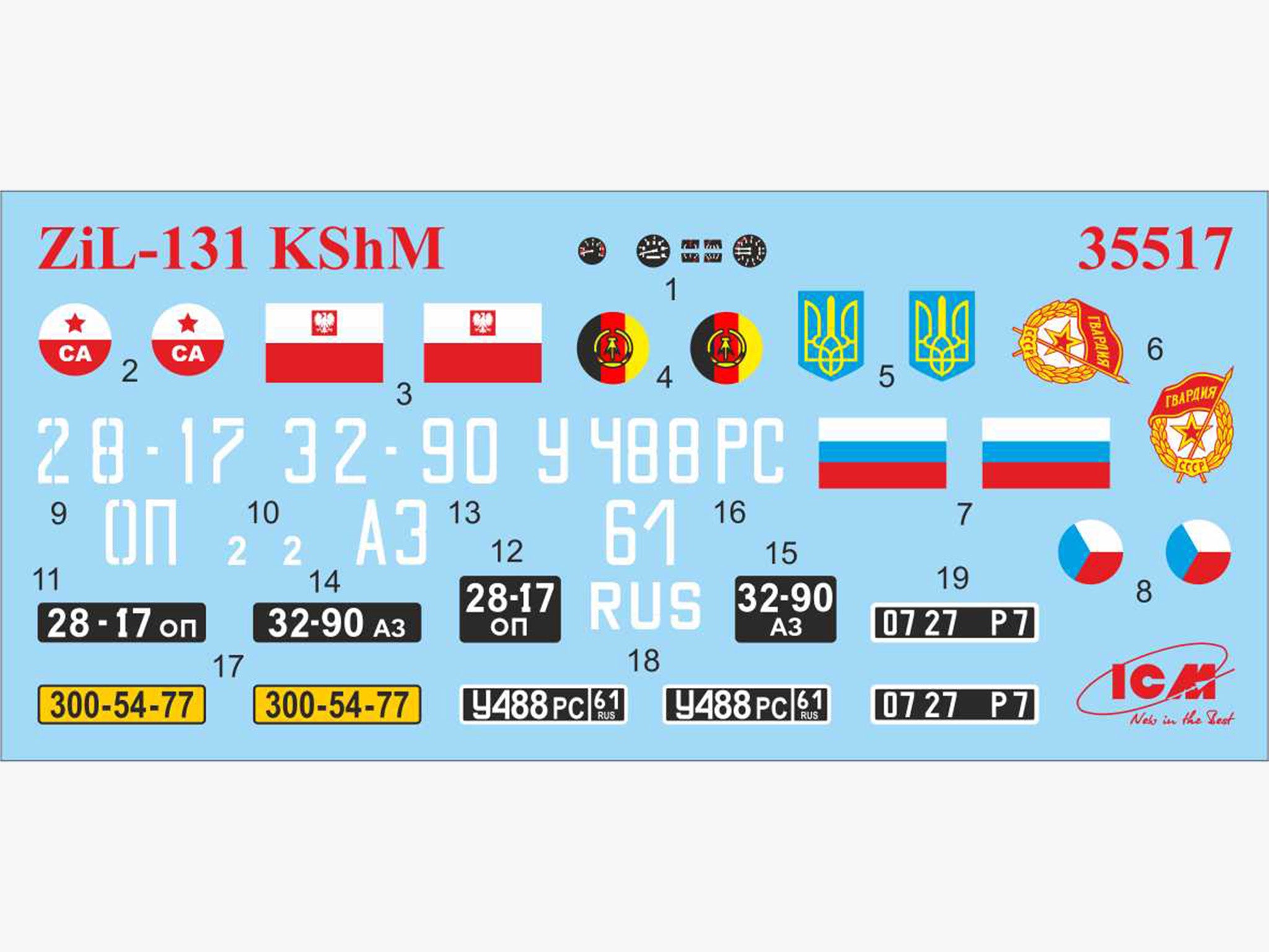 ICM 35517 Plastic model kit Scale 1:35 ZiL-131 KShM Soviet Army command vehicle