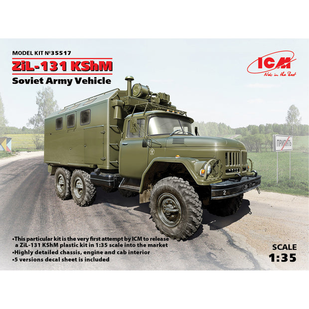 ICM 35517 Plastic model kit Scale 1:35 ZiL-131 KShM Soviet Army command vehicle