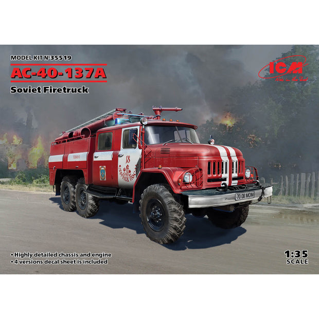 ICM 35519 Plastic model kit Scale 1:35 Soviet Firetruck AC-40-173A modelling kit