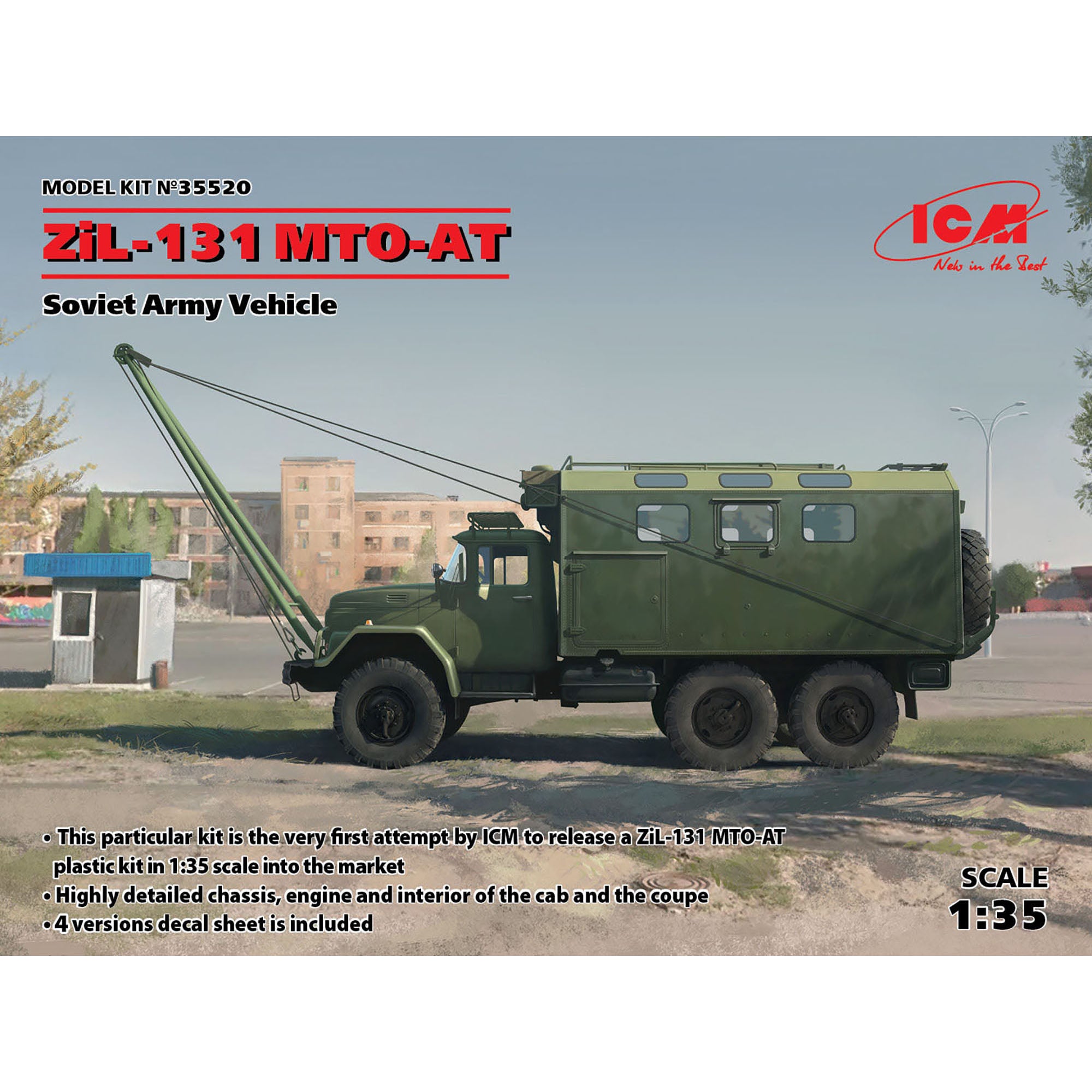 ICM35520 Plastic model Truck kit Scale 1:35 ZiL-131 MTO-AT Soviet Recovery Truck