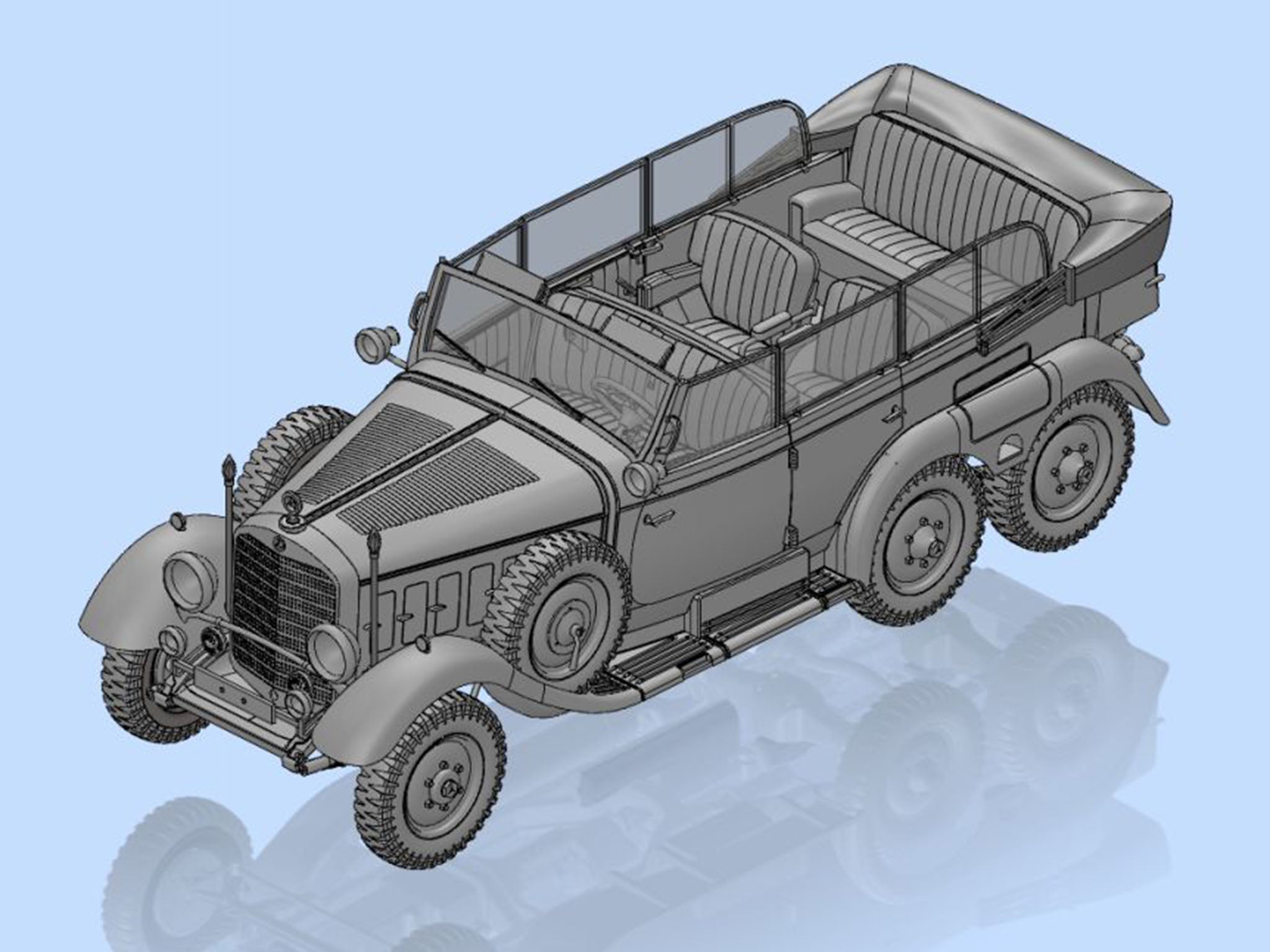 ICM 35531 Plastic model kit 1:35 G4 (1939 production) German Car with Passengers