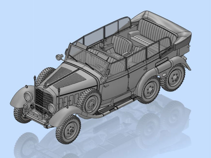 ICM 35538 Plastic model kit Scale 1:35 Typ G4 (Kfz.21) WWII German staff car