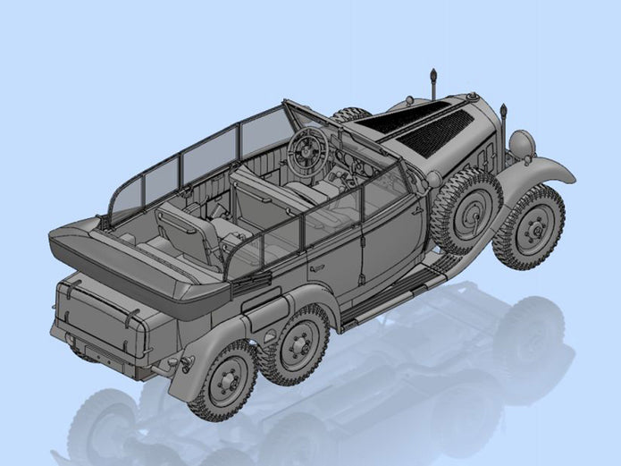 ICM 35538 Plastic model kit Scale 1:35 Typ G4 (Kfz.21) WWII German staff car