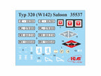 ICM 35539 Scale model kit 1:35 Typ 320 (W142) Saloon with German Staff Personnel