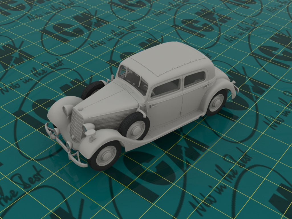 ICM 35539 Scale model kit 1:35 Typ 320 (W142) Saloon with German Staff Personnel