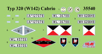 ICM 35540 Scale model kit 1:35 Typ 320 (W142) Cabriolet WWII German Staff Car