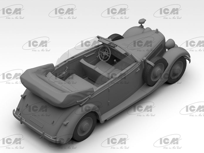 ICM 35540 Scale model kit 1:35 Typ 320 (W142) Cabriolet WWII German Staff Car