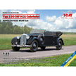 ICM 35540 Scale model kit 1:35 Typ 320 (W142) Cabriolet WWII German Staff Car
